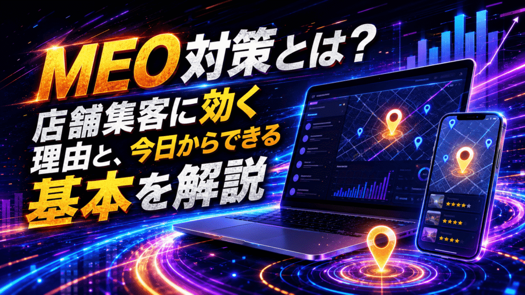 店舗集客に効くMEO対策の基本を解説するイメージ